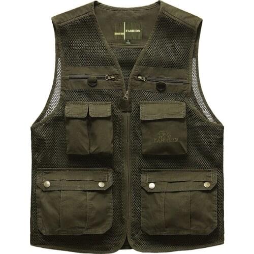 Unloading Tactical Vest Coat Fashion Mens Summer Photographer Waistcoat Mesh Work Sleeveless Jacket Tool Many Pocket Vest Male
