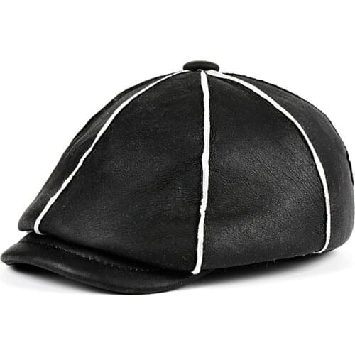 Casual Import Real Wool Fur Visors For Men Women Sheepskin Fur Peaked Caps All Match Winter Outdoor Warm Ear Protection Hats