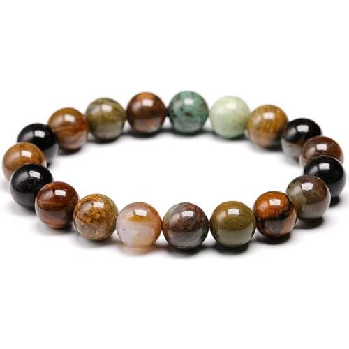 Natural Quartz Jewelry Snakeskin Stone 6/8/10mm Fashion Beads Bracelet DIY Charms Men Strand Beads Yoga Women Bracelets