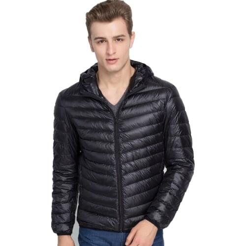 NEWEST 2017 Winter Autumn men 90% White Duck Down Jacket men Hooded Ultra Light Down Jackets man Warm Winter Coat Parkas Orange