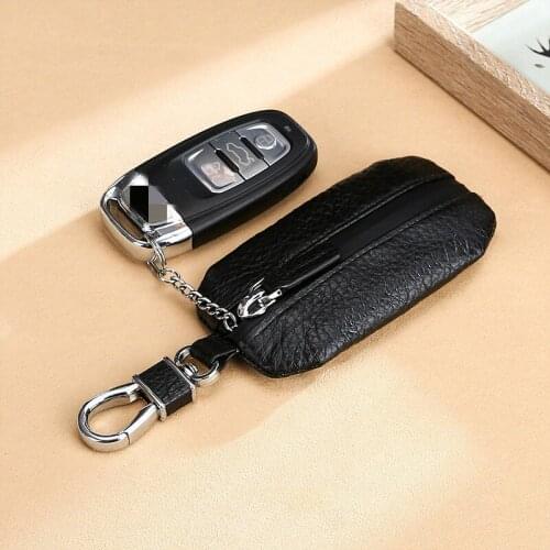 2021 New and Upgraded Leather Car Key Bag Waterproof Zipper Car Universal Key Case Car Accessories