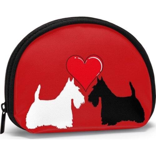 New Women Fashion Coin Purse Scottish Terrier Animal Print Mini Wallet Money Pouch Keyring Card Holder Small Zip Wallet