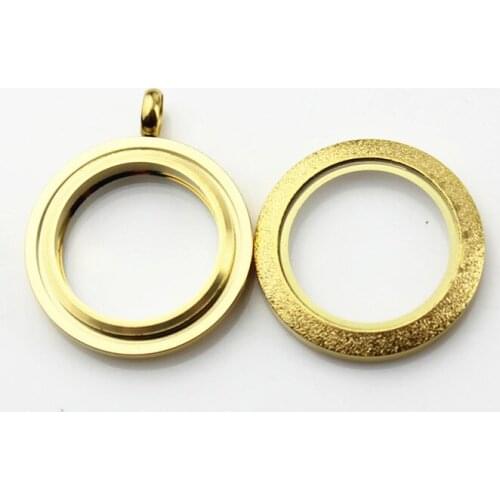 New Round Sparkling locket pendant gold screw locket pendant 25mm stainless steel floating locket pendant