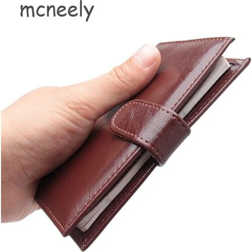 Mcneely Mens Business Travel Passport Cover Women Men Travel Credit Card Holder Leather ID Document Passport Holder Bag