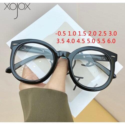 XojoX -0.5 1.0 1.5 2.0 to 6.0 Finished Myopia Glasses for Women Men Transparent Prescription Eyewear Shortsighted Eyeglasses