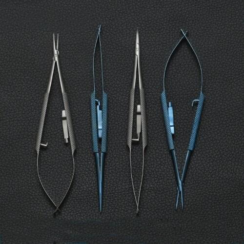Ophthalmology Microscopic Instruments Surgical Tools Straight/Elbow Plastic Corneal Scissors Locking Needle Holder