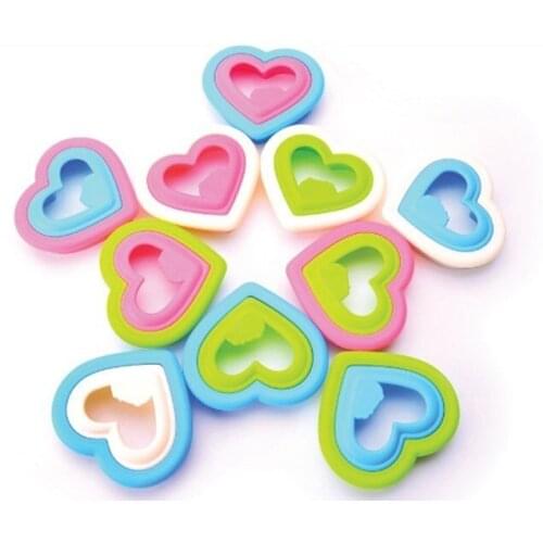 Wholesale 100sets / lot plastic heart shaped sandwich bread maker sandwich mould bread toast cutter DIY tools Free shipping