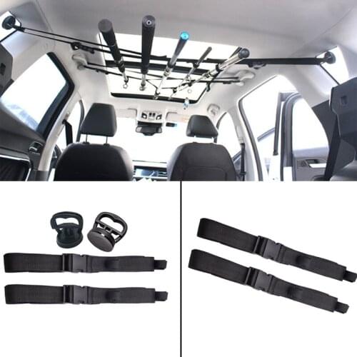 Portable 2Pcs Sucker Fishing Rod Car Bracket With Support Belt With Bracket System Fishing Car Interior Kidnapping Fishing Tool