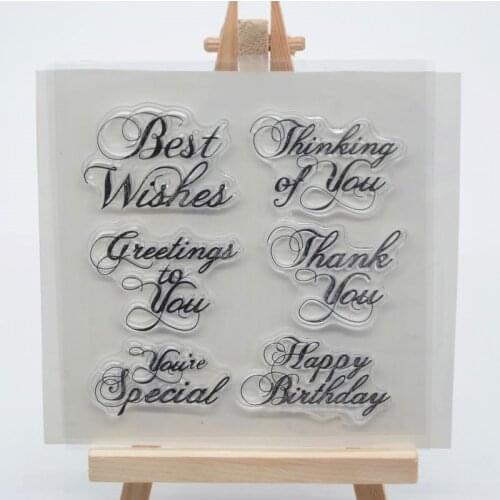 English text Transparent Clear Silicone Stamps for DIY Scrapbooking/Card Making/Kids Fun Decoration Supplies