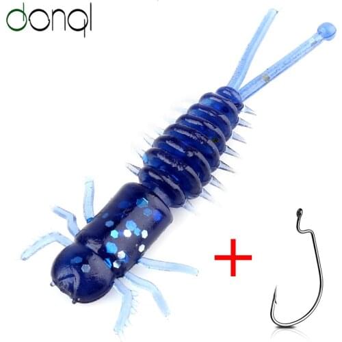 DONQL 20Pcs/lot Silicone Fishing Lure Artificial Silicone Soft Worm Swimbait 30mm 0.6g Jiging Fishing Bait Tackle Bass Soft Lure