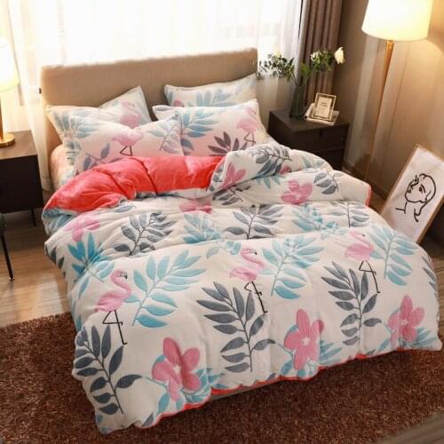 Snowflake quilt cover student dormitory single coral velvet blanket quilt autumn and winter double quilt single cover