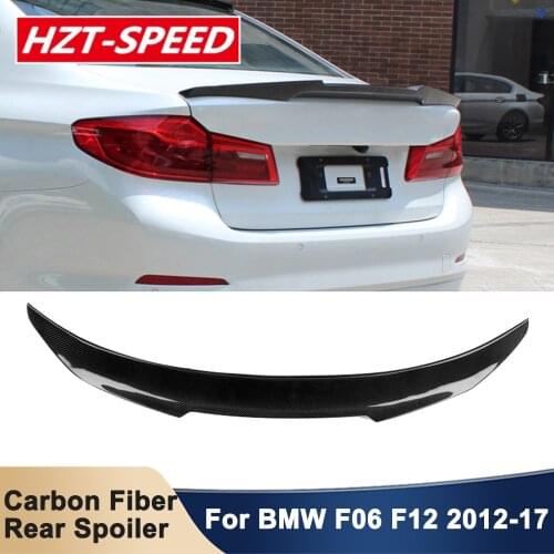PSM Style Real Carbon Fiber Rear Trunk Window Roof Spoiler Wing Tail Decoration For BMW 6 Series F06 F12 630i 640i 650i 2012-17