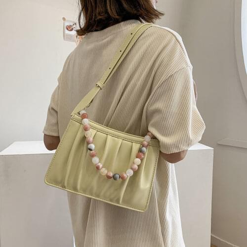 Crossbody Bag Designer Handbag Shoulder Bag Female Backpack Women Cloud Pleated Bag Beaded Zipper Fashion 2021 New PU Leather