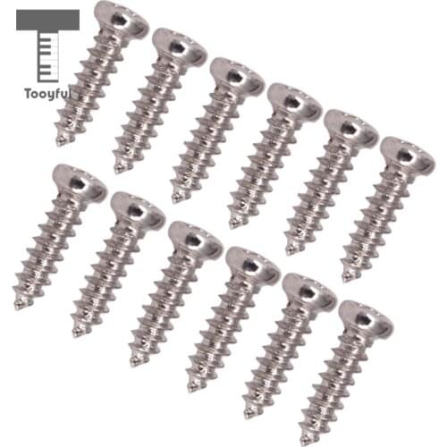 Tooyful Pack of 50 Tuning Peg Tuning Key Mounting Screws for Electric /Acoustic Guitar Bass 11 x 2.2mm Silver