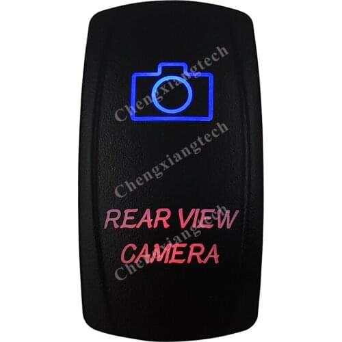 Rear View Camera Rocker Switch 5 Pins SPST On/Off Blue & Red Led 20A/12V 10A/24V Toggle Switch for Cars,Trucks, RVs, Boats