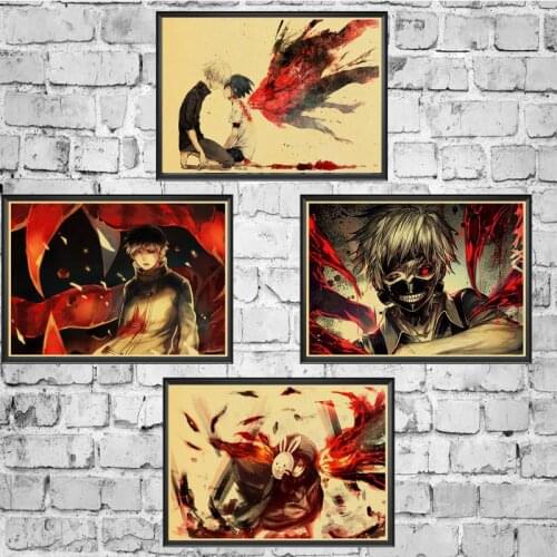 Vintage Japan Anime Tokyo Ghoul Retro Wall Art Canvas Painting Posters And Print Nordic Ornaments Modern Style Living Room Decor