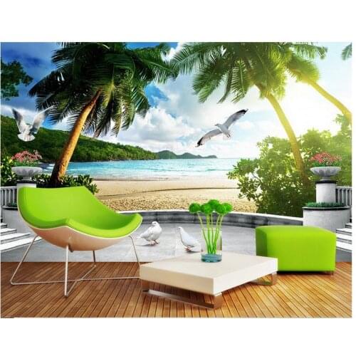 High Quality Custom 3d photo wallpaper murals The sea European scenery background wall paper 3 d background picture wall decor