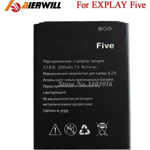 For Explay Five Battery High Quality Mobile phone Accumulator 2000mAh