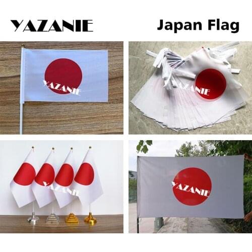 YAZANIE 14*21cm 5pcs Japan Hand Flag 20pcs Bunting String Flag 4pcs Japanese Table Flag 90*150cm World Country Flags and Banners