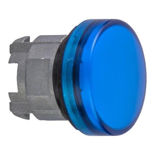 ZB4BV063 Blue pilot light head Ø22 with plain lens for integral LED