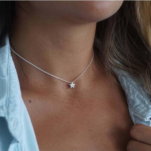 New simple Women chocker Chain star choker Necklace Jewelry collana Kolye Bijoux Collares Mujer Collier Femme joyas