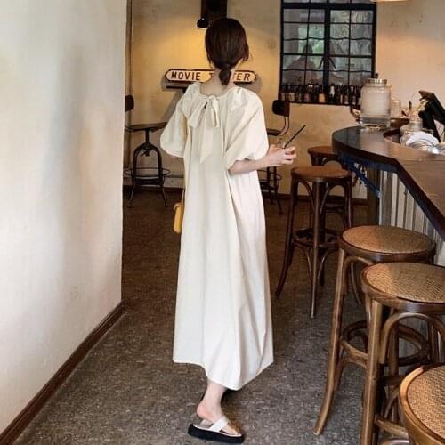 2021 New Flower Solid Summer Dress Evening Long Vintage Dresses Oversize Short Sleeve Beach Women Dress Robe Vestido Prom