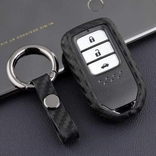 1 Set for Honda CRV key cover for Accord for Civic RF Fit HR-V Key Shell Carbon Fiber Matte Black New Remote S mart Key