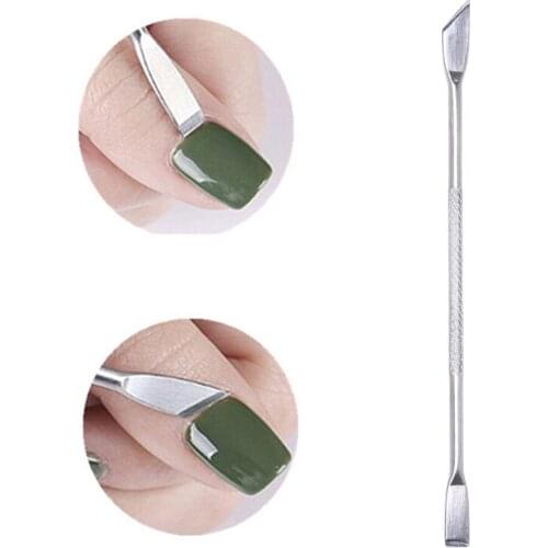 1pc Silver UV Gel Polish Remover Nail Gel Polish Tools Stainless Steel Stick Nail Art Tools Rod Cuticle Pusher Lacquer Cleaner