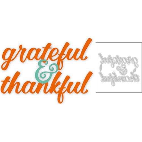 2020 New English Sentiment Words Grateful Thankful Metal Cutting Dies For DIY Making Greeting Card Paper Scrapbooking No Stamps