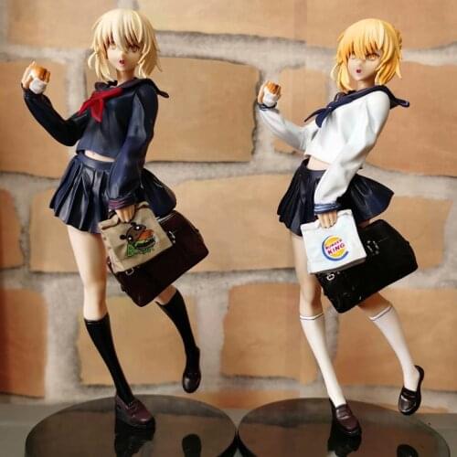 23cm Fate/Grand Order Fate Stay Night Saber of Burger King Model Doll PVC Action Figure Anime Sexy Girls Figurine Doll Gifts