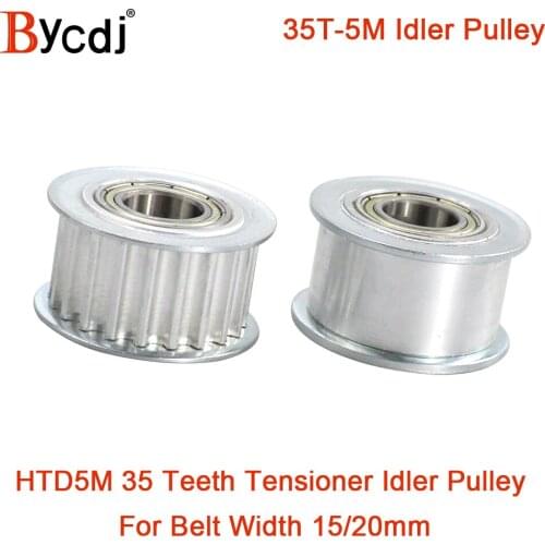 35 Teeth 5M Idler Pulley Tensioner Wheel Bore 8/10/12/15mm with Bearing Guide HTD5M synchronous pulley Gear 5M 35teeth 35T