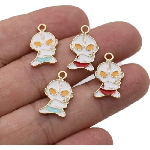 5PCS Silver Plated Enamel Cartoons Charms Pendants for Jewelry Making Necklace DIY Bracelet Handmade Craft