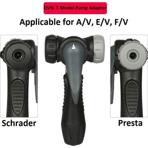 DVN T Model Cycling Pump Adaptor with Pipe Smart Head Bicycle Changeable Pump Nozzle Road Bike Presta Schrader Inflator Adapter