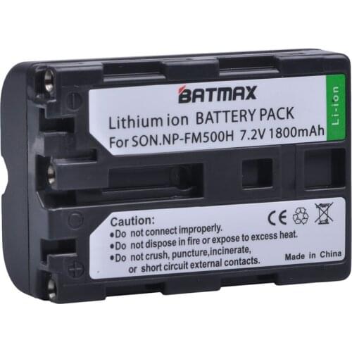 Batmax1 Pc 1800mAh NP-FM500H NP FM500H Camera Battery for Sony Alpha SLT A57 A65 A77 A99 A350 A550 A580 A900 Cameras