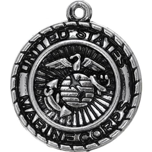 Skyrim Wholesale Jewelry Accessories Zinc Alloy US Marine Corps Charms For Necklace&Bracelet DIY Handmade Jewelry Findings 10pcs