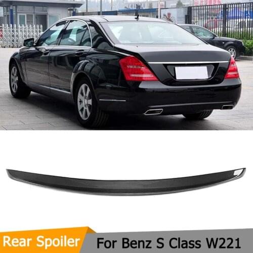 Carbon fiber Rear Trunk Spoiler Wing for Mercedes Benz S-Class W221 S350 S400 S450 S500 S550 S63 AMG Sedan 4-Door 2007-2012