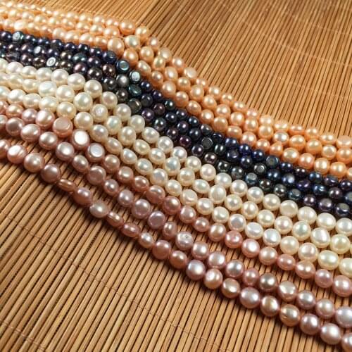 Natural Freshwater Pearl Beading Flat shape Isolation Punch Loose Beads for DIY Elegant Necklace Bracelet Jewelry Making