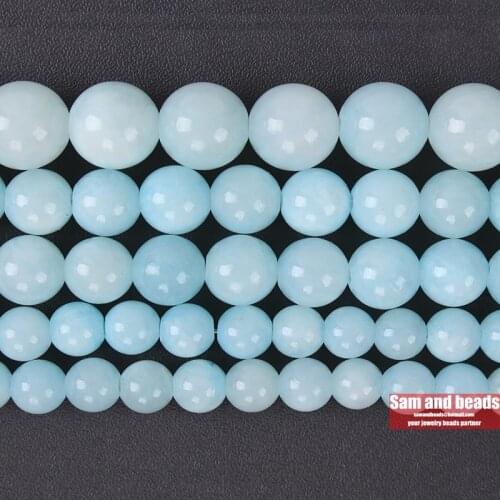 Natural Stone Ice Blue Jades Beads 4.6,8,10,12mm pick size for Bracelet Necklace making IBJ20