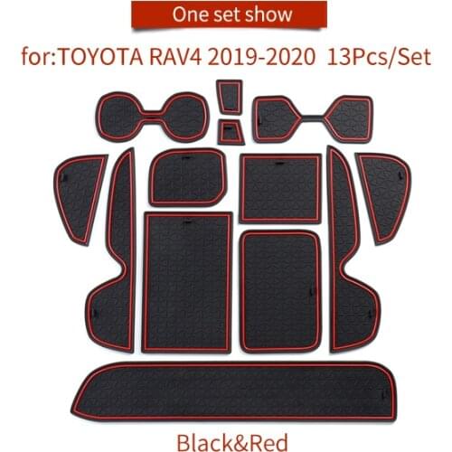 For Toyota RAV4 RAV 4 2019 2020 Non Slip Interior Door Groove Mat Door Pad Cup Mat Door Gate Slot Mats Accessories Car Styling