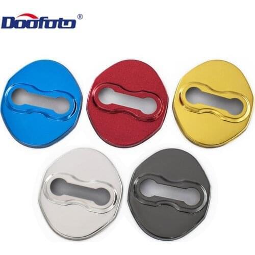 Doofoto 4pcs Car Door Lock Decoration Cover Protective Case Styling For Mitsubishi Ralli-Art EX-Outlander Lancer ASX EVO Pajero