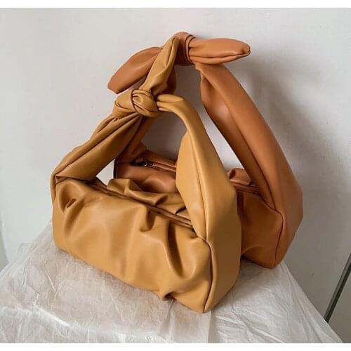 Elegant Female Pleated Tote bag 2021 Fashion New High quality PU Leather Womens Designer Handbag Casual Shoulder Messenger Bag