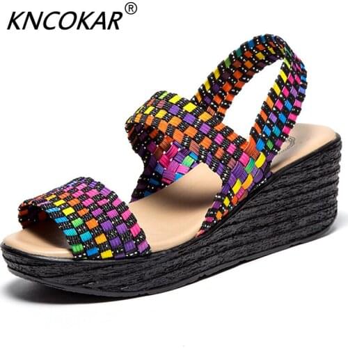 KNCOKAR Womens shoes New Summer Sandals With Platform Platforms And High Heels x1139