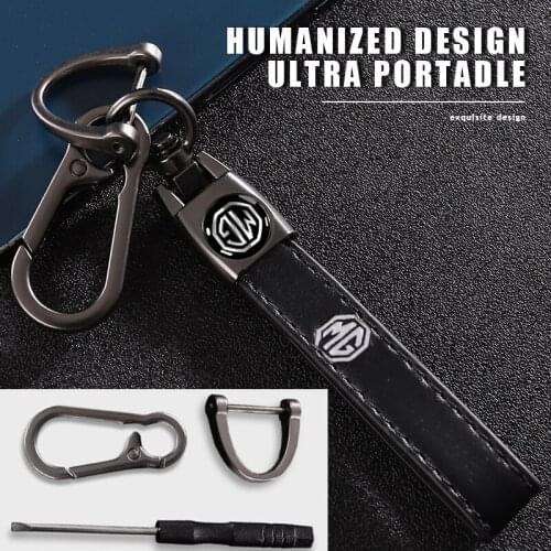 Metal Key Ring Car KeyChain With Auto Logo Steel Buckle Anti-Lost Accessories For Morris Garages MG 6 3 5 7 TF ZR ZS HS GS GT