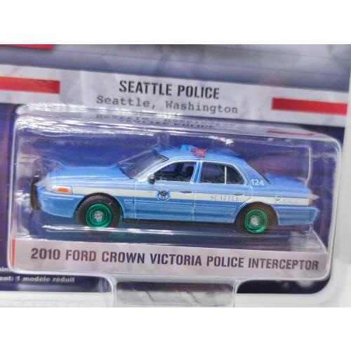 GreenLight 1:64 2010 FORD CROWN VICTORIA INTERCEPTOR green machine Alloy model car Metal toys for childen kids diecast gift