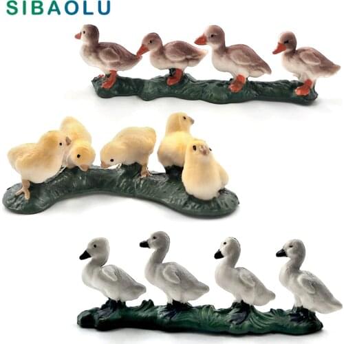 Farm Simulation Chicken Duck Goose animal model figurine home decor miniature fairy garden decoration accessories Pvc Crafts toy
