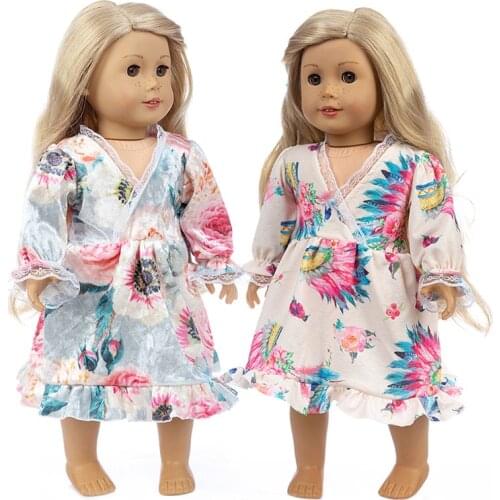 2020 New Pajamas skirt Fit for American Girl Doll Clothes 18-inch Doll , Christmas Girl Gift(Only sell clothes)