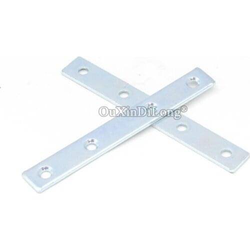New 50PCS 2.0X12X90mm Metal Straight Flat Furniture Reinforced Corner Braces Board Frame Shelves Support Brackets Connectors