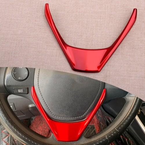 Car Red ABS Steering Wheel Frame Cover Trim Fit For Toyota Corolla 2014 2015 2016 2017 2018