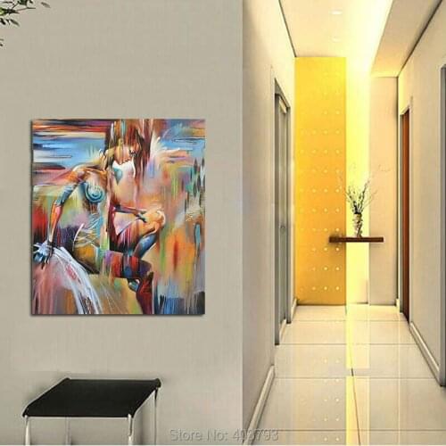 Premium Modern Abstract Hand Painted Wall Art on Canvas Nude Girl Painting Unframed Art Christmas Gifts