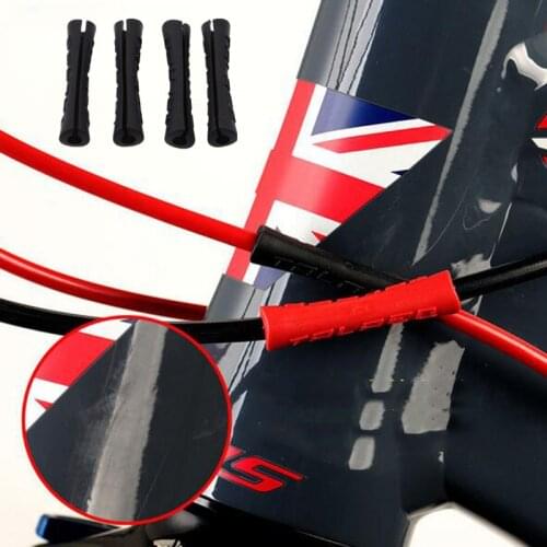 4pcs/pack Bicycle Brake Cable Housing Mtb Rubber Protective Sleeve Brake Cable Protectors Guides Bike Accessories